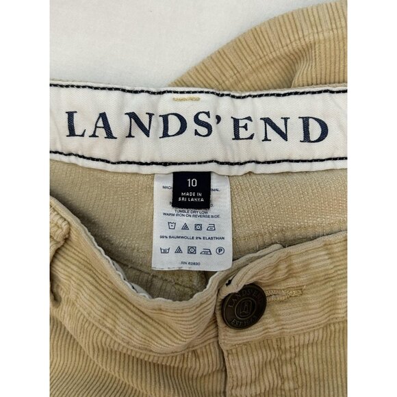 Lands' End Corduroy Pants Womens 10 Tan Straight Leg Stretch Mid Rise Very Soft - Picture 8 of 12